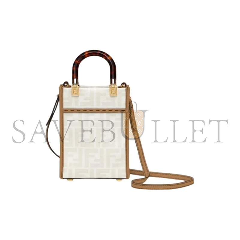 FENDI GLAZED FABRIC PLEXIGLASS FF LOGO BIKINI GIRLS MINI 8BS051AJH8F1HDU (18*13*6.5cm)